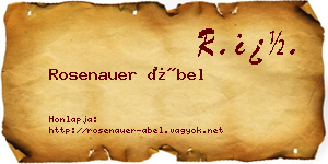 Rosenauer Ábel névjegykártya